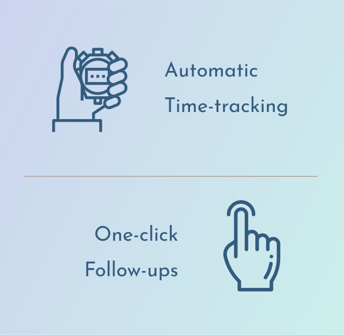 Automatic time-tracking one-click follow-ups